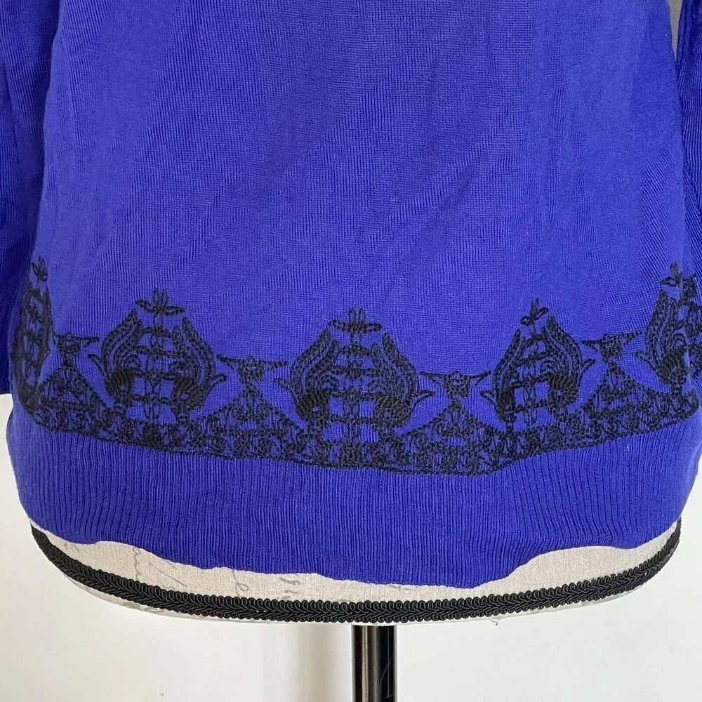 J. Crew Womens Sweater Embroidered Size Small Long Sleeve Grandmacore Preppy